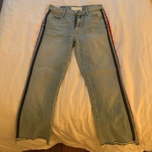 MOTHER Insider Crop Step Fray with Racer Stripes